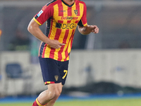 Balthazar Pierret of Us Lecce is in action during the Serie A match between Lecce and Parma in Lecce, Italy, on September 21, 2024. (