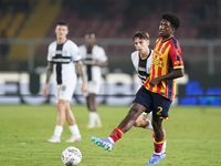 Andy Pelmard of US Lecce is in action during the Serie A match between Lecce and Parma in Lecce, Italy, on September 21, 2024. (