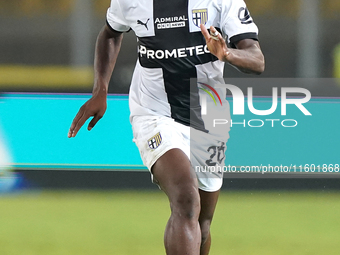 Woyo Coulibaly of Parma Calcio is in action during the Serie A match between Lecce and Parma in Lecce, Italy, on September 21, 2024. (