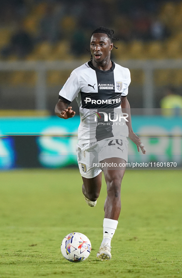 Woyo Coulibaly of Parma Calcio is in action during the Serie A match between Lecce and Parma in Lecce, Italy, on September 21, 2024. 