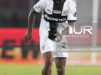 Woyo Coulibaly of Parma Calcio is in action during the Serie A match between Lecce and Parma in Lecce, Italy, on September 21, 2024. (