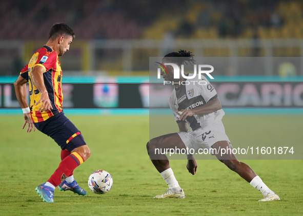 Woyo Coulibaly of Parma Calcio is in action during the Serie A match between Lecce and Parma in Lecce, Italy, on September 21, 2024. 