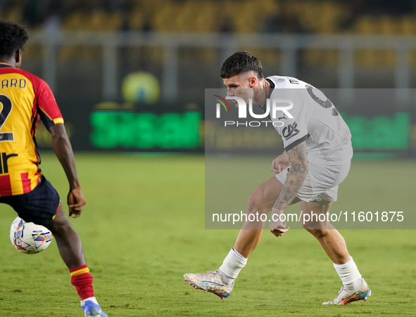 Dennis Man of Parma Calcio is in action during the Serie A match between Lecce and Parma in Lecce, Italy, on September 21, 2024. 