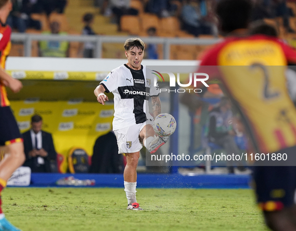 Adrian Bernabe of Parma Calcio is in action during the Serie A match between Lecce and Parma in Lecce, Italy, on September 21, 2024. 