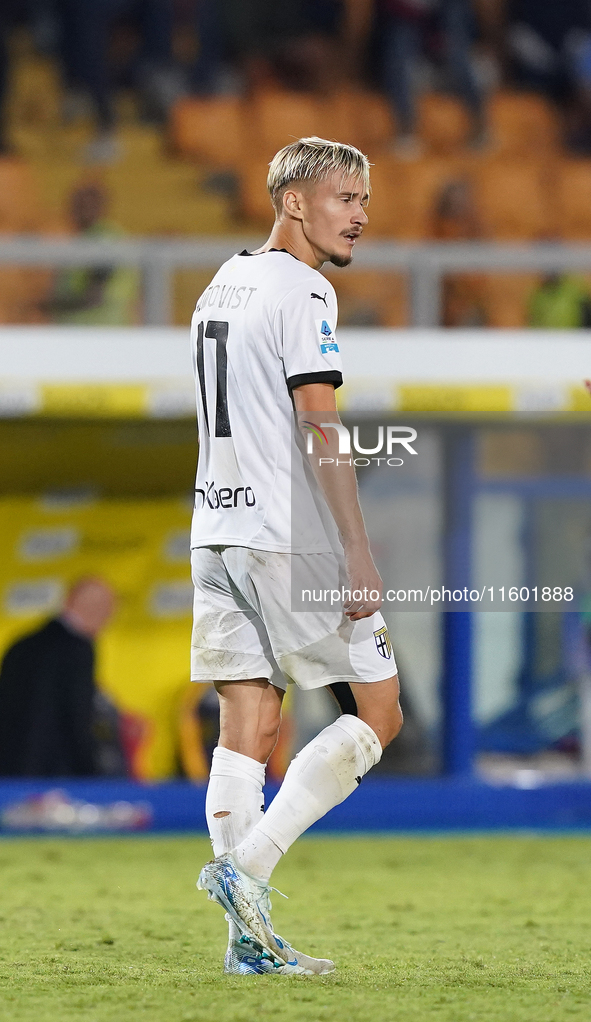 Pontus Almqvist of Parma Calcio is in action during the Serie A match between Lecce and Parma in Lecce, Italy, on September 21, 2024. 