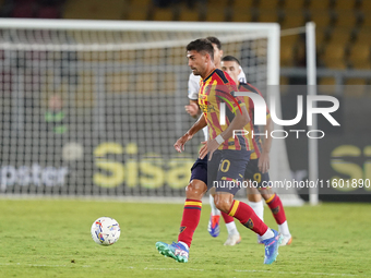 Santiago Pierotti of US Lecce is in action during the Serie A match between Lecce and Parma in Lecce, Italy, on September 21, 2024. (