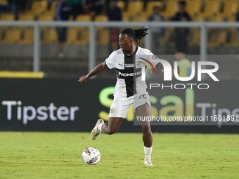 Woyo Coulibaly of Parma Calcio is in action during the Serie A match between Lecce and Parma in Lecce, Italy, on September 21, 2024. (