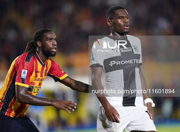 Ange-Yoan Bonny of Parma Calcio is in action during the Serie A match between Lecce and Parma in Lecce, Italy, on September 21, 2024. 