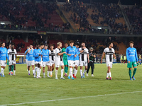 Players of Parma applaud the fans following the final whistle of the Serie A match between Lecce and Parma in Lecce, Italy, on September 21,...