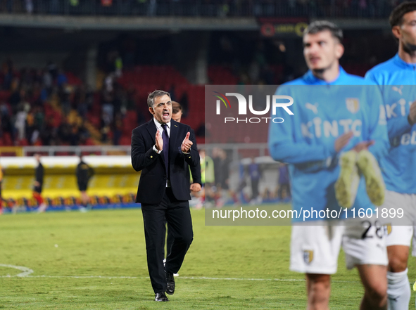 Players of Parma applaud the fans following the final whistle of the Serie A match between Lecce and Parma in Lecce, Italy, on September 21,...