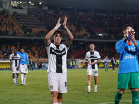 Players of Parma applaud the fans following the final whistle of the Serie A match between Lecce and Parma in Lecce, Italy, on September 21,...