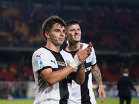 Players of Parma applaud the fans following the final whistle of the Serie A match between Lecce and Parma in Lecce, Italy, on September 21,...