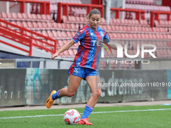 Indiah-Paige Riley of Crystal Palace Women is in action during the Barclays FA Women's Super League soccer match between Tottenham Hotspur W...