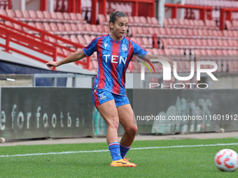 Indiah-Paige Riley of Crystal Palace Women is in action during the Barclays FA Women's Super League soccer match between Tottenham Hotspur W...