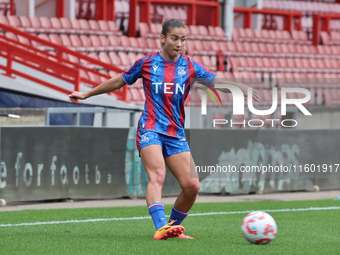 Indiah-Paige Riley of Crystal Palace Women is in action during the Barclays FA Women's Super League soccer match between Tottenham Hotspur W...