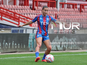 Indiah-Paige Riley of Crystal Palace Women is in action during the Barclays FA Women's Super League soccer match between Tottenham Hotspur W...