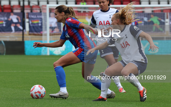 Katie Stengel of Crystal Palace Women plays during the Barclays FA Women's Super League soccer match between Tottenham Hotspur Women and Cry...