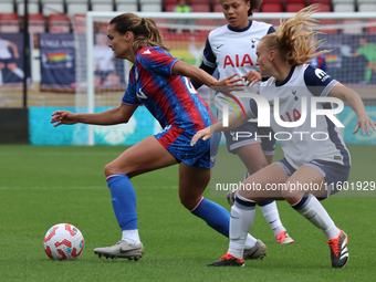 Katie Stengel of Crystal Palace Women plays during the Barclays FA Women's Super League soccer match between Tottenham Hotspur Women and Cry...