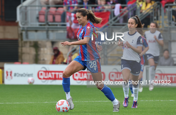 Katie Stengel of Crystal Palace Women plays during the Barclays FA Women's Super League soccer match between Tottenham Hotspur Women and Cry...