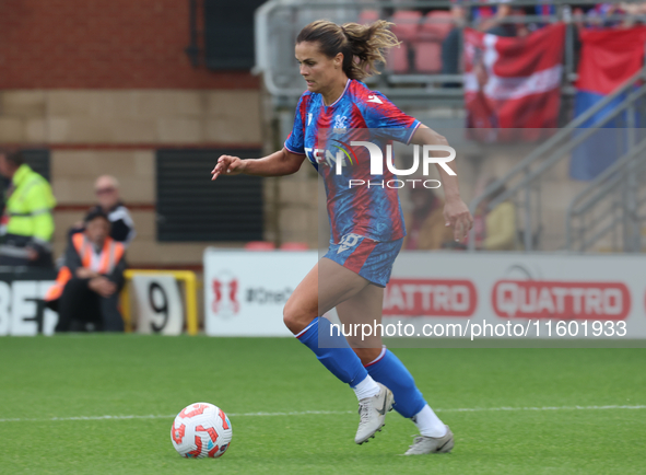 Katie Stengel of Crystal Palace Women plays during the Barclays FA Women's Super League soccer match between Tottenham Hotspur Women and Cry...