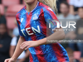 Poppy Pritchard, on loan from Manchester United, is in action during the Barclays FA Women's Super League soccer match between Tottenham Hot...