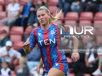 Poppy Pritchard, on loan from Manchester United, is in action during the Barclays FA Women's Super League soccer match between Tottenham Hot...