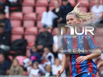 Poppy Pritchard, on loan from Manchester United, is in action during the Barclays FA Women's Super League soccer match between Tottenham Hot...