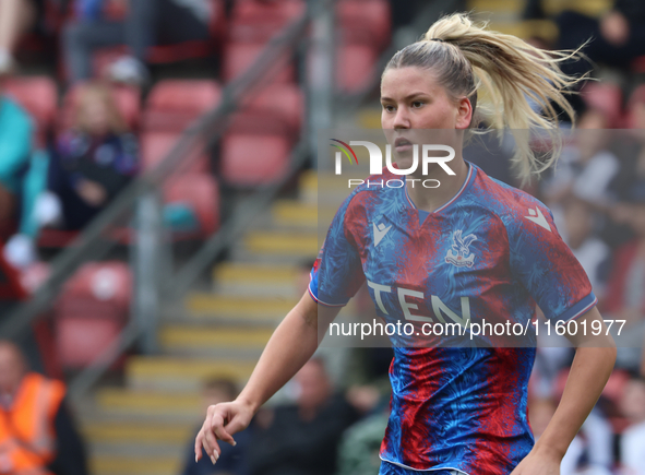 Poppy Pritchard, on loan from Manchester United, is in action during the Barclays FA Women's Super League soccer match between Tottenham Hot...