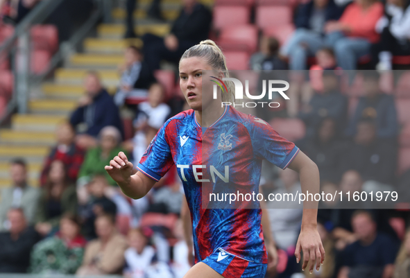 Poppy Pritchard, on loan from Manchester United, is in action during the Barclays FA Women's Super League soccer match between Tottenham Hot...