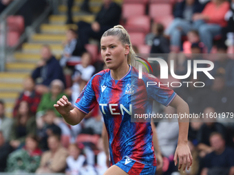 Poppy Pritchard, on loan from Manchester United, is in action during the Barclays FA Women's Super League soccer match between Tottenham Hot...