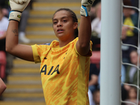 Becky Spencer of Tottenham Hotspur Women is in action during the Barclays FA Women's Super League soccer match between Tottenham Hotspur Wom...