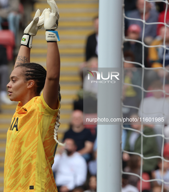 Becky Spencer of Tottenham Hotspur Women is in action during the Barclays FA Women's Super League soccer match between Tottenham Hotspur Wom...