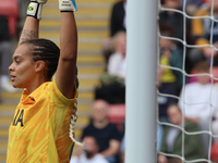 Becky Spencer of Tottenham Hotspur Women is in action during the Barclays FA Women's Super League soccer match between Tottenham Hotspur Wom...