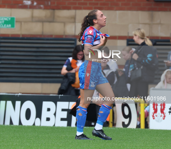 Brooke Aspin (on loan from Chelsea) of Crystal Palace Women is sent off during the Barclays FA Women's Super League soccer match between Tot...