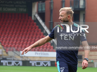 Goalkeeping Coach Daniel Matraszek during the pre-match warm-up during the Barclays FA Women's Super League soccer match between Tottenham H...