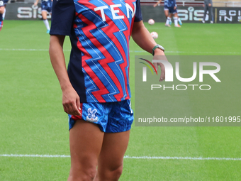 Katie Stengel of Crystal Palace Women warms up before the Barclays FA Women's Super League soccer match between Tottenham Hotspur Women and...