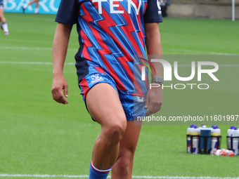 Katie Stengel of Crystal Palace Women warms up before the Barclays FA Women's Super League soccer match between Tottenham Hotspur Women and...