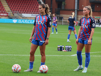 Katie Stengel of Crystal Palace Women and Alexia Potter (on loan from Chelsea) of Crystal Palace Women warm up before the Barclays FA Women'...