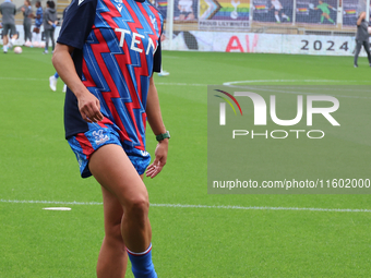 Katie Stengel of Crystal Palace Women warms up before the Barclays FA Women's Super League soccer match between Tottenham Hotspur Women and...