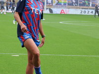 Katie Stengel of Crystal Palace Women warms up before the Barclays FA Women's Super League soccer match between Tottenham Hotspur Women and...