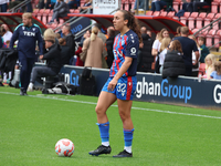 Brooke Aspin (on loan from Chelsea) of Crystal Palace Women warms up before the Barclays FA Women's Super League soccer match between Totten...