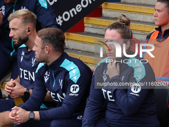 Laura Kaminski, manager of Crystal Palace Women, during the Barclays FA Women's Super League soccer match between Tottenham Hotspur Women an...