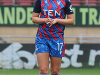 Alexia Potter, on loan from Chelsea, of Crystal Palace Women warms up before the Barclays FA Women's Super League soccer match between Totte...