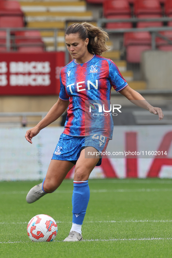 Katie Stengel of Crystal Palace Women plays during the Barclays FA Women's Super League soccer match between Tottenham Hotspur Women and Cry...