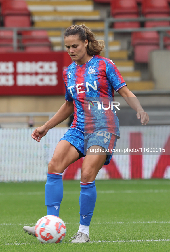 Katie Stengel of Crystal Palace Women plays during the Barclays FA Women's Super League soccer match between Tottenham Hotspur Women and Cry...