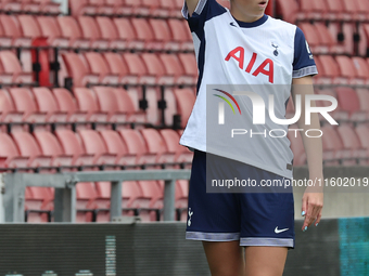 Eveliina Summanen of Tottenham Hotspur Women plays during the Barclays FA Women's Super League soccer match between Tottenham Hotspur Women...