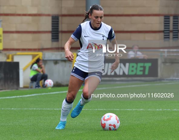 Hayley Raso of Tottenham Hotspur Women is in action during the Barclays FA Women's Super League soccer match between Tottenham Hotspur Women...