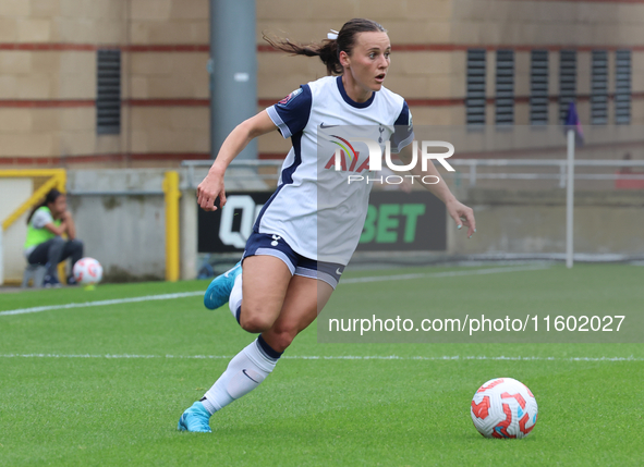 Hayley Raso of Tottenham Hotspur Women is in action during the Barclays FA Women's Super League soccer match between Tottenham Hotspur Women...