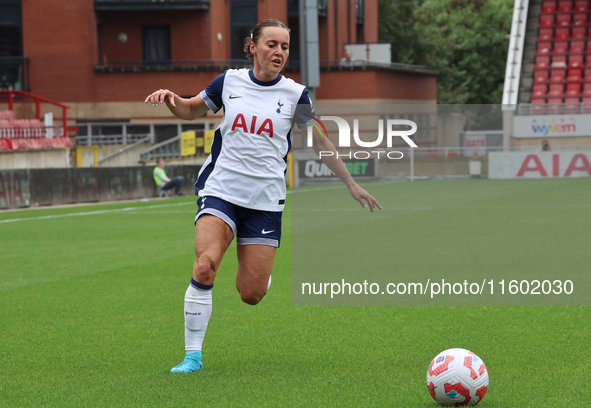 Hayley Raso of Tottenham Hotspur Women is in action during the Barclays FA Women's Super League soccer match between Tottenham Hotspur Women...