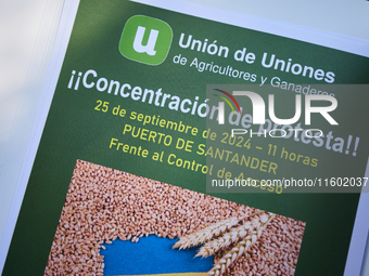 The Union de Uniones de Agricultores y Ganaderos holds a rally on Monday, September 23, in front of the European Commission building in Madr...